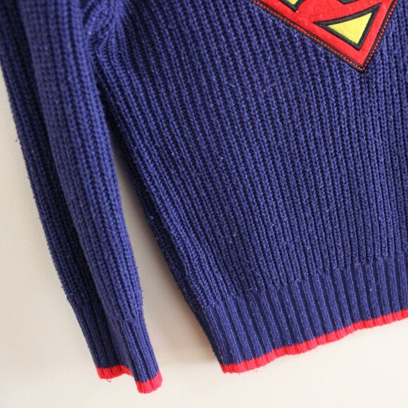 FREE WITH ANY BUY!❤️original SUPERMAN kids sweater 6T embroidered big logo - Picture 5 of 5